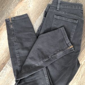 Grey American Apparel High Rise Skinny Jeans